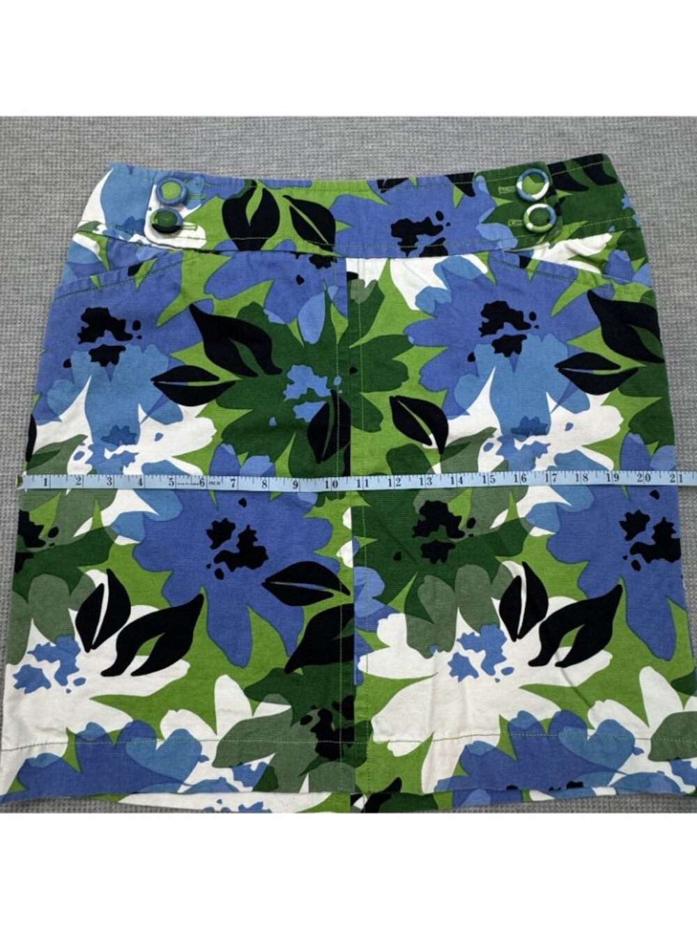 Jones New York Sport Skirt Womens Size 12P Multicolor Floral Corduroy Buttons - Picture 9 of 11